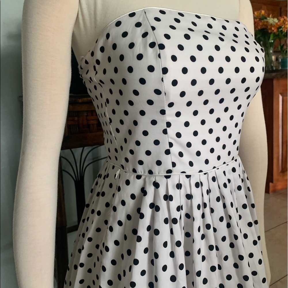 WHBM Strapless Polkadot Dress